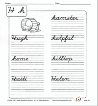 The Letter H in Cursive