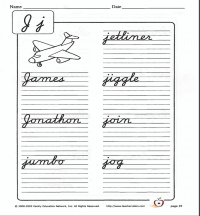 The Letter J in Cursive