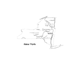 New York State Map with Physiography