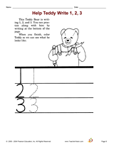Help Teddy Write 1, 2, 3