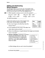 Adding and Subtracting Whole Numbers (Gr. 5)