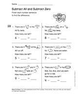 Subtract All and Subtract None (Gr. 1)
