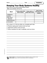 Keeping Your Body Systems Healthy: Vocabulary