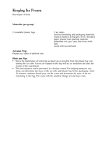 Investigate Activity: Keeping Ice Frozen