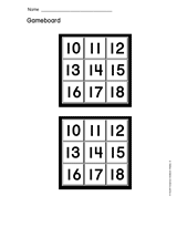 Numbered Gameboard (Grades 1-5)