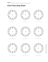 Clock Recording Sheet