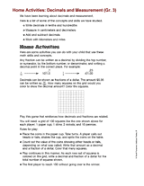 Home Activities: Decimals and Measurement (Gr. 3)
