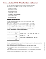 Home Activities: Divide Whole Numbers and Decimals