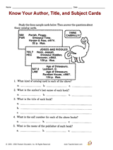 Know Your Author, Title and Subject Cards