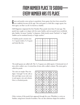 From Number Place to Sudoku—Every Number Has Its Place
