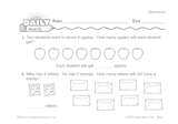 Math Warm-Up 71 for Gr. 1 & 2: Operations