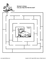 Curious George Bedtime Maze