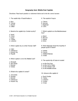 Geography Quiz: Middle East Capitals