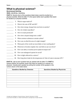 What Is Physical Science? Activity