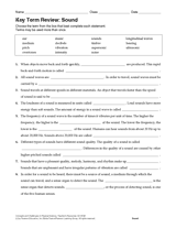 Physical Science Key Term Review: Sound