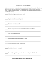 Harry Potter Timeline Activity