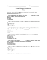 John Curtin Quiz