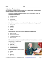 Declaration of Independence Quiz