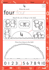 Write the Word "Four"