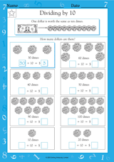 Dividing by 10 with Dollars and Dimes