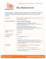 The Main Event: Identifying the Main Idea and Supporting Details in Nonfiction